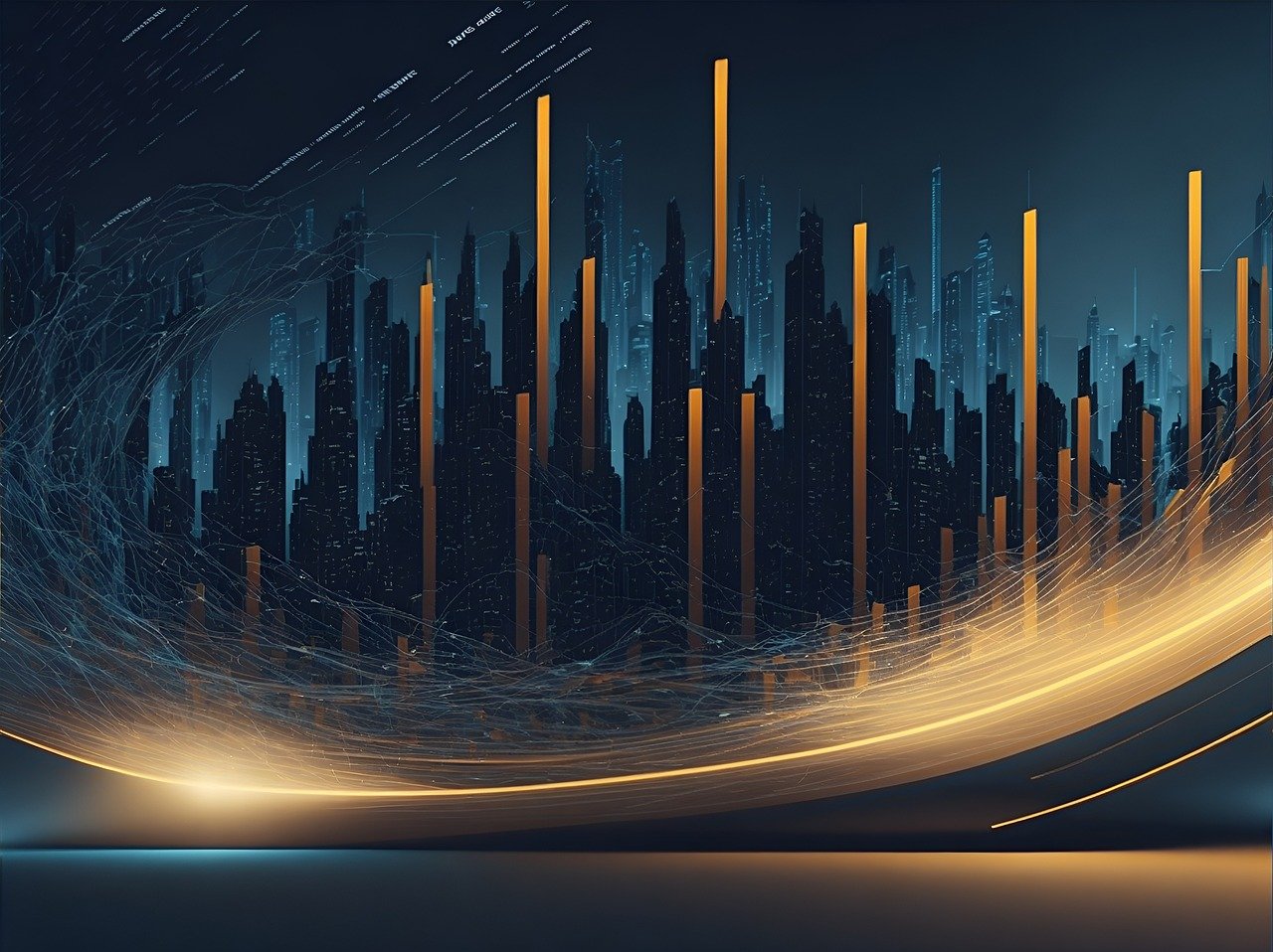 finance: chart stocks cityscape